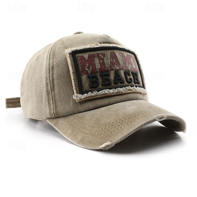 Herre Baseballcaps Solhatt Trucker Hat Svart Gul Bomull Broderi Mote Fritid Gate Daglig Bokstaver Justerbare Solkrem Pustende 2025 - $8.99 –P7