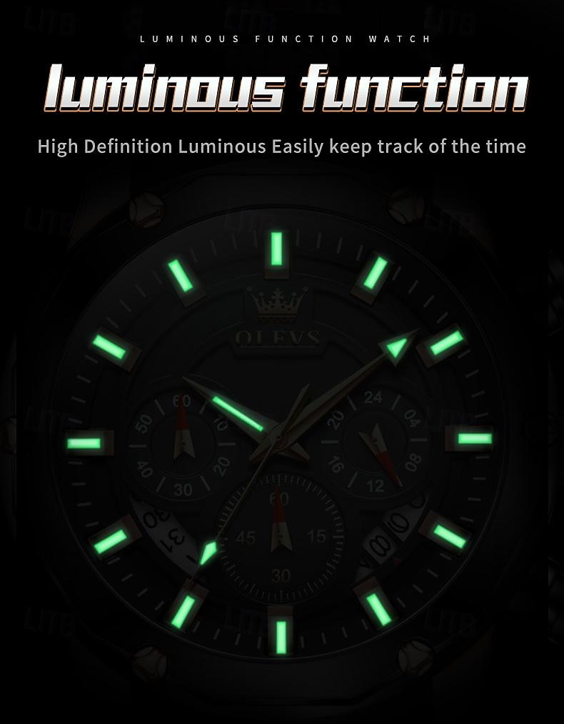OLEVS Men Quartz Watch Outdoor Sports Fashion Wristwatch Luminous Calendar Chronograph Waterproof Silicone Gel Watch 2025 - $36.99 –P12