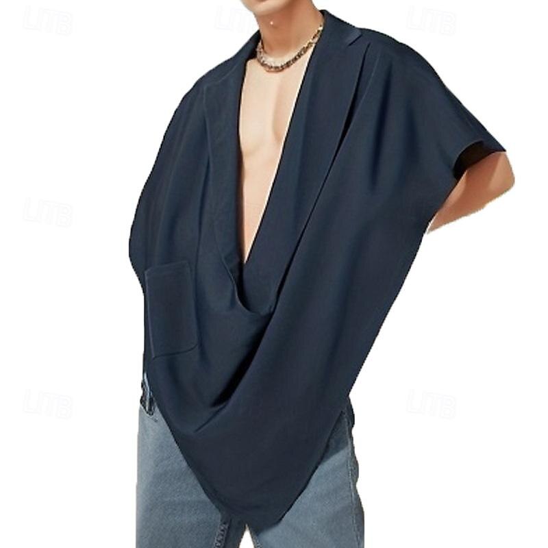 Herren Tank Top Weste Unterhemd Ärmelloses Shirt Ärmellos Revers Frühling & Sommer Einfach Mode Designer Basic Fronttasche Urlaub Straße Ausgehen Schwarz Khaki Dunkelblau Top T-Shirt für Herren 2025 - $25.99 –P6