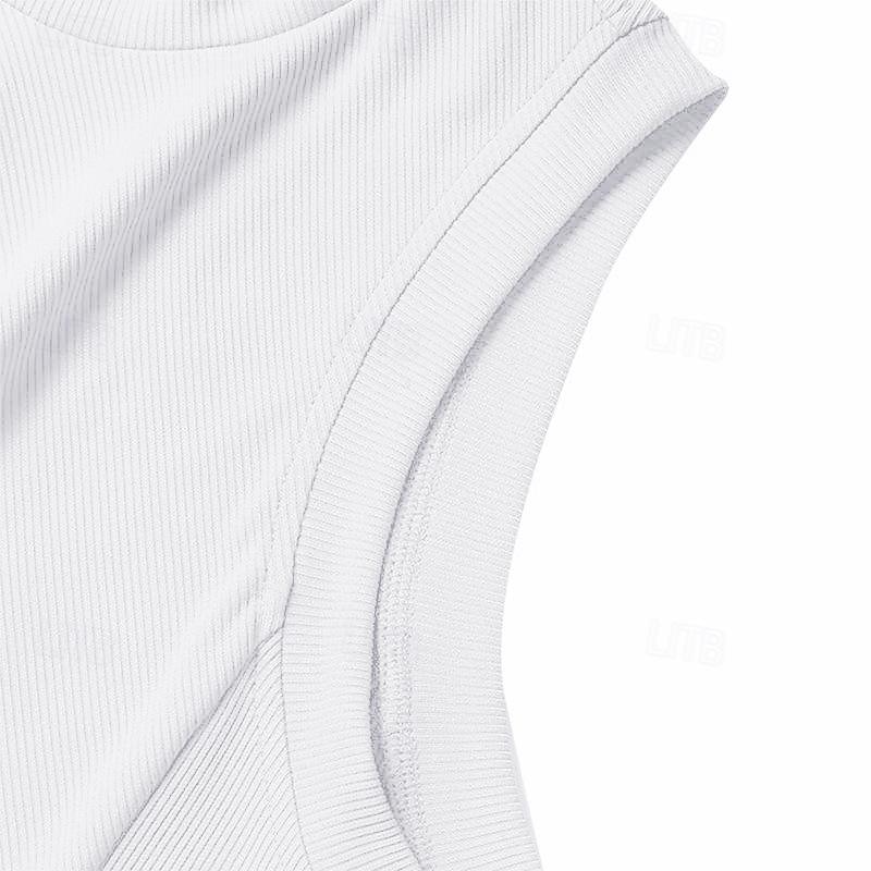 Herr Linne Undertröjor Ärmlös tröja Ärmlös Polokrage Vår & sommar Slät Pit Strip Mode Designer Grundläggande Semester Gata Utekväll Ljusrosa Svart Vit Topp t-shirt för män 2025 - $15.99 –P10