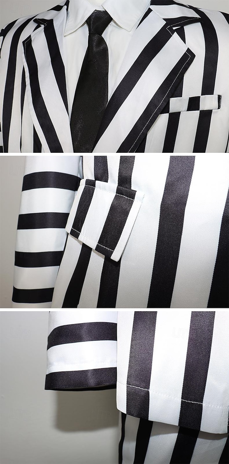 Beetlejuice Käfersaft Outfits Anzüge & Blazer Festkleidung Cosplay Kostümparty Film Cosplay for Herren Erwachsene Halloween Karneval Leistung Maskerade 2025 - $82.99 –P2