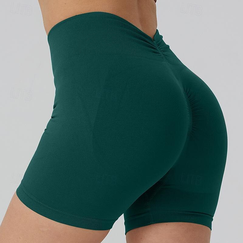 Dames Joggingbroeken Chinese Korte broek Vakantie Modieus Streetwear Korte Hoge taille Effen Elastische tailleband Comfortabel Comfort Zacht Hoge Elasticiteit Voor Binnen Sportschool Yoga blauw Wijn 2026 - $21.99 –P9