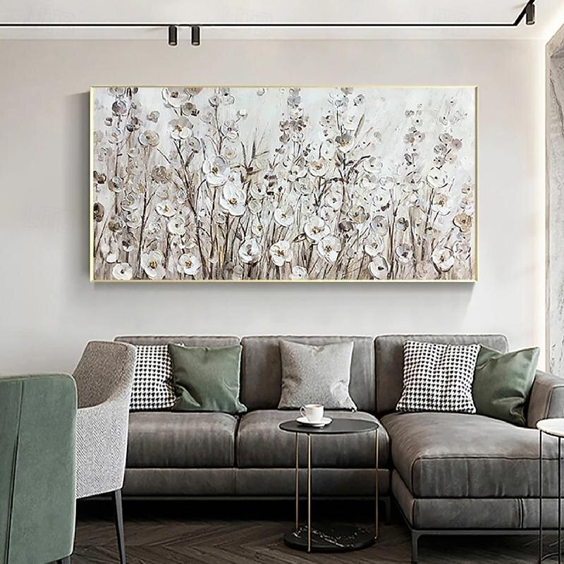 peinture à l'huile de fleur noire jaune sur toile grande peinture à l'huile de fleur art mural fait à la main peinture de texture abstraite art mural peinture personnalisée œuvre d'art moderne de 2025 ? $69.99 –P7