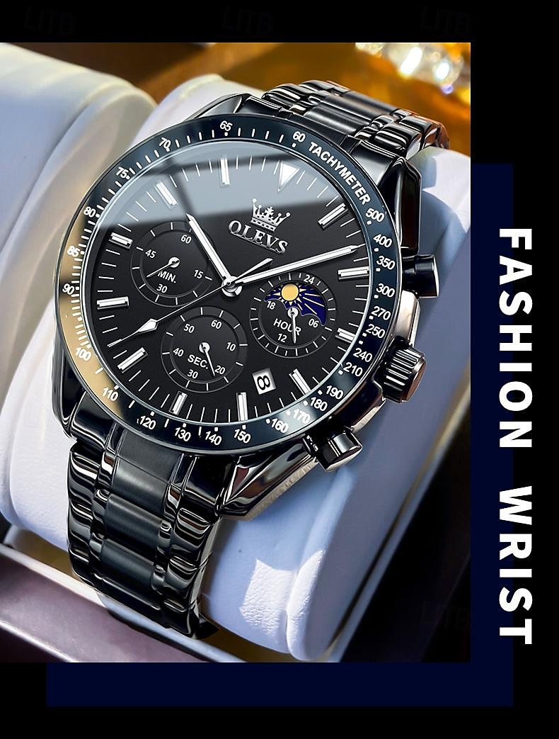 OLEVS Men Quartz Watch Outdoor Fashion Casual Wristwatch Luminous Calendar Waterproof Decoration Steel Watch 2026 - $42.99 –P13