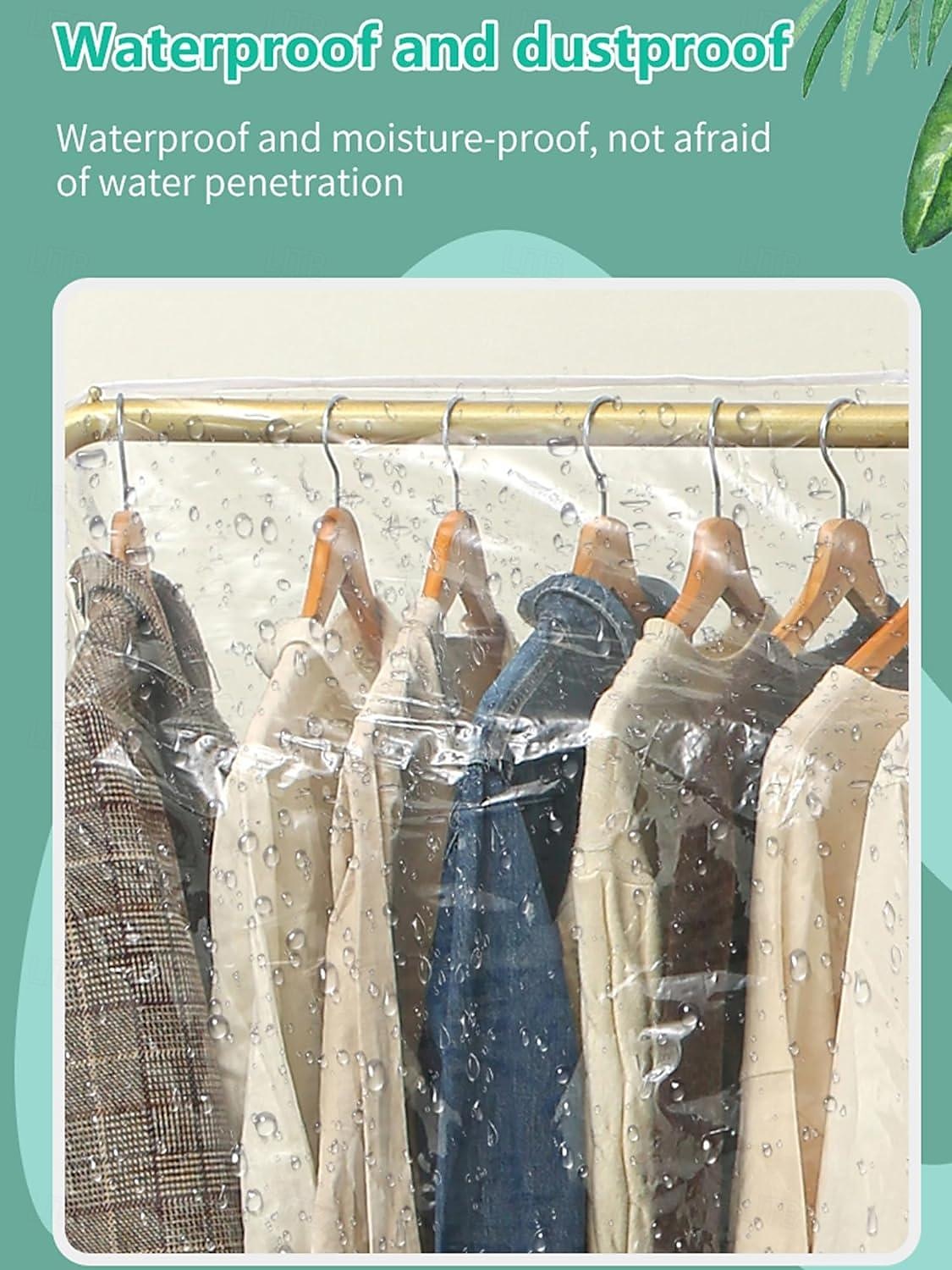 Clear Garment Rack Cover Dustproof Clothes Rack Cover with Zipper Clothes Hanging Rack Cover Clothing Storage Protector Waterproof 2025 - $11.99 –P2