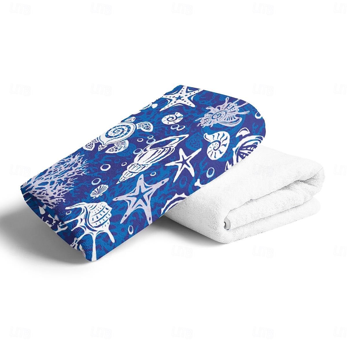 Ocean Series Seahorse Coral Print 100% Micro Fiber Beach Towel Oversized Soft and Quick-Dry, Absorbent, Soft, Versatile for Travel, Bath and Pool 2025 - $18.49 –P10