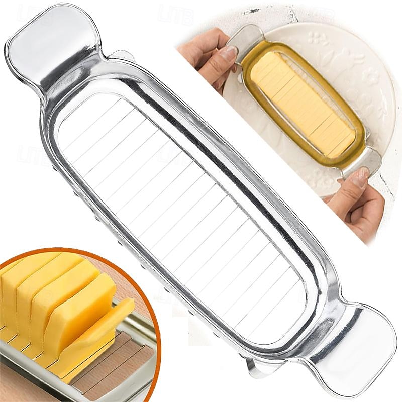 Trancheuse à beurre en aluminium et acier inoxydable, trancheuse à beurre et à fromage avec poignée portable pour la cuisson des fruits au beurre et au fromage, bâton unique facile à nettoyer de 2025 ? $10.99 –P1