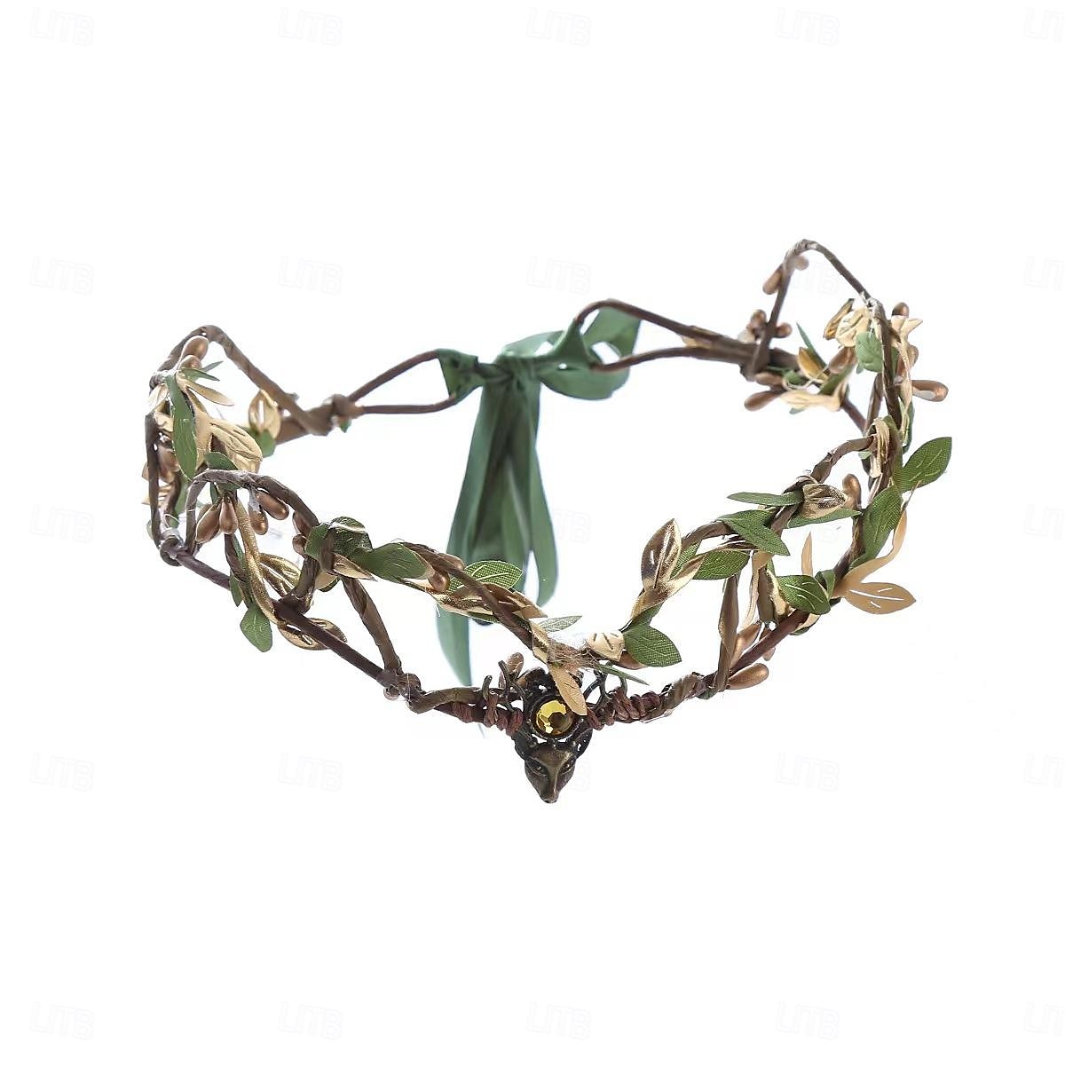 Floral Medieval Renacimiento Tocados Collar Orejas Hada élfico Mujer Fantasía Víspera de Todos los Santos Carnaval Mascarada Fiesta / Noche Adulto Más Accesorios 2025 - $20.99 –P3