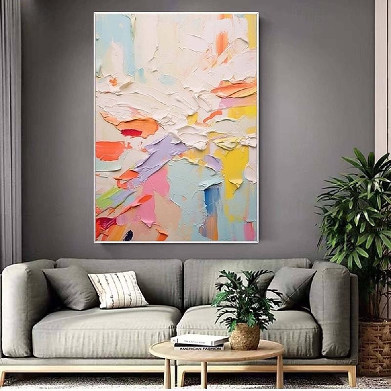 buntes Messergemälde großes handgemachtes buntes abstraktes Gemälde strukturiertes abstraktes Gemälde handgemalte abstrakte Kunst buntes Gemälde große Leinwandkunst moderne Kunst Malerei 2025 - $116.99 –P9