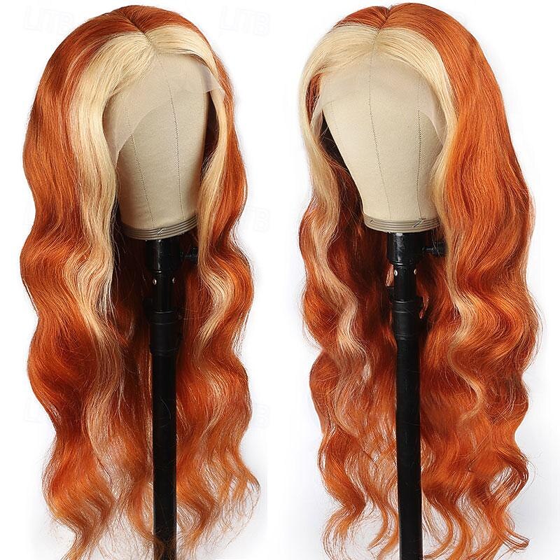remy menselijk haar 12-28 inch gemberblonde haarkant body wave hd kant frontale pruik 613 gekleurde menselijk haar pruiken 13x4 gember haarkant 2025 - $158.99 -P4