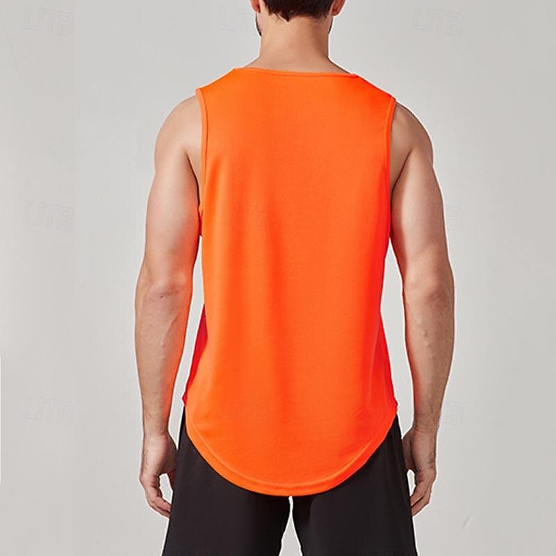 Voor heren T-shirt Wandelvest Mouwloos Strakke ronde hals Singlet Mouwloos shirt Vesttopje Buiten Sneldrogend Zacht Zweetafvoerend Polyester Zwart Oranje Groen Klimmen Kamperen / wandelen / grotten 2025 - $13.49 –P8