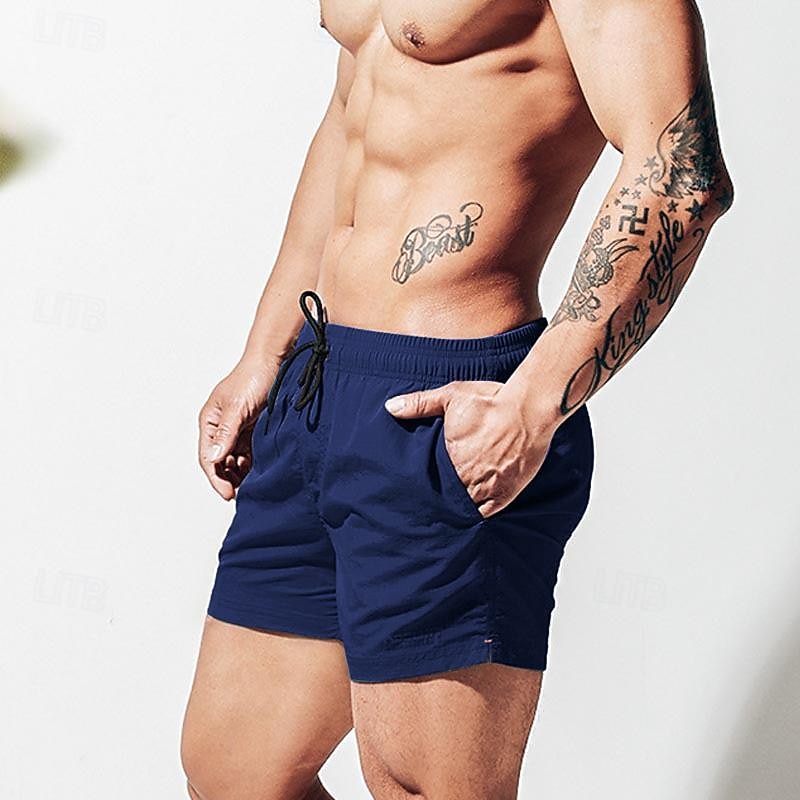 Herre Surfeshorts Badeshorts Snorer Elastisk midje عادي Komfort Hurtigtørkende Kort Ferie Strand Helg Mote Fritid Vannmelon Rød Gressgrønn Mikroelastisk 2026 - $12.49 –P2