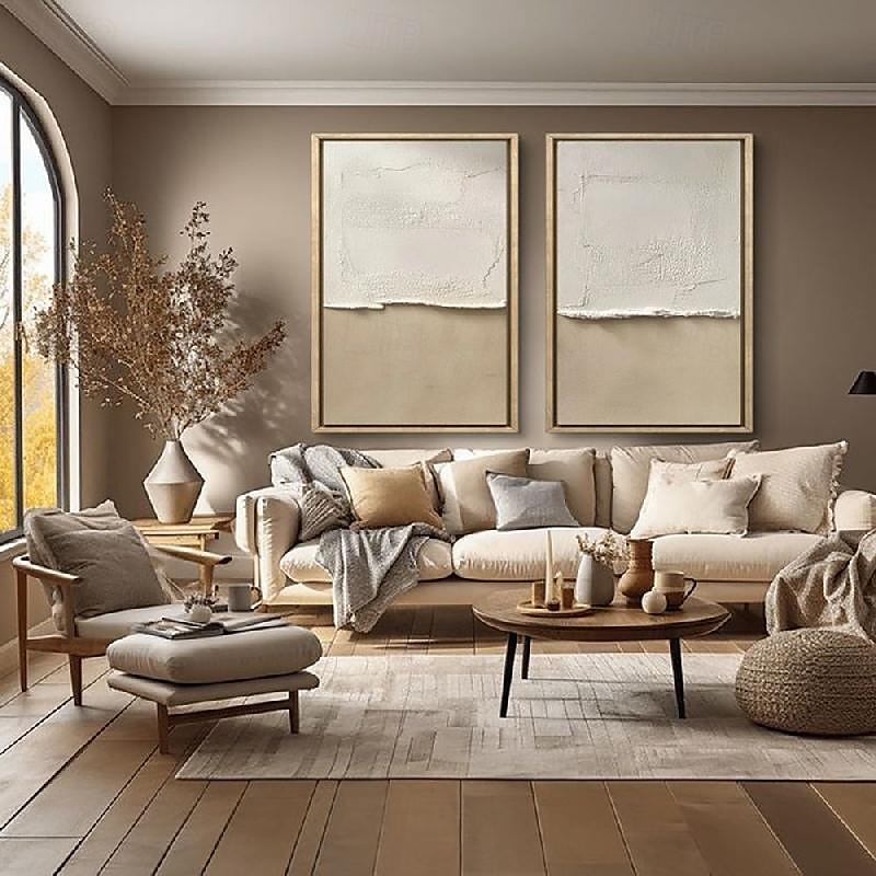 oil painting handmade Mid Century Abstract White oil painting  Neutral Decor White Plaster painting Wall Art  New*Minimal Scandinavian Medieval  3D Textured Painting Artwork 2025 - $116.99 –P3