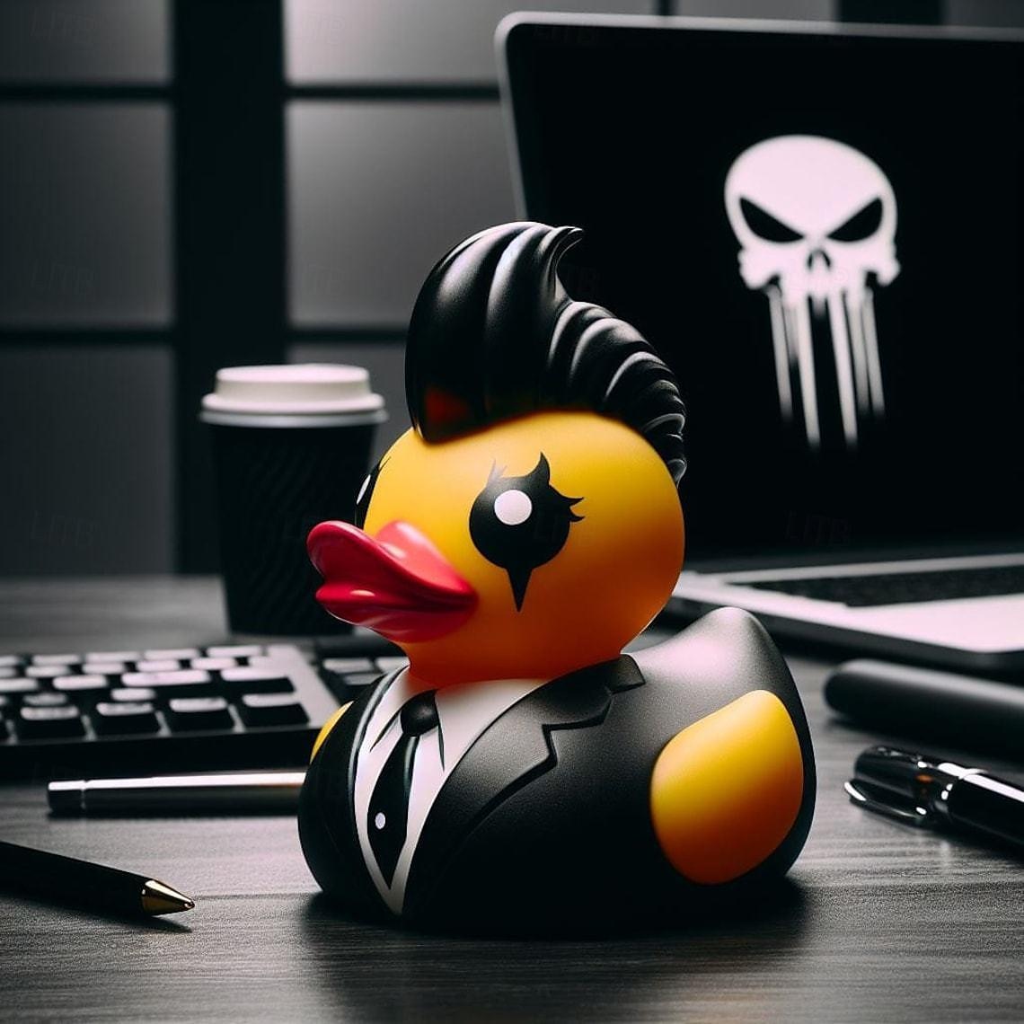 decor statuie de rață colecție rășină satanic, punk, gotic și rock'n'roll ducks - completări perfecte pentru dna. display-ul excentric și cu tematică întunecată a Valentinei 2026 - $16.99 –P7