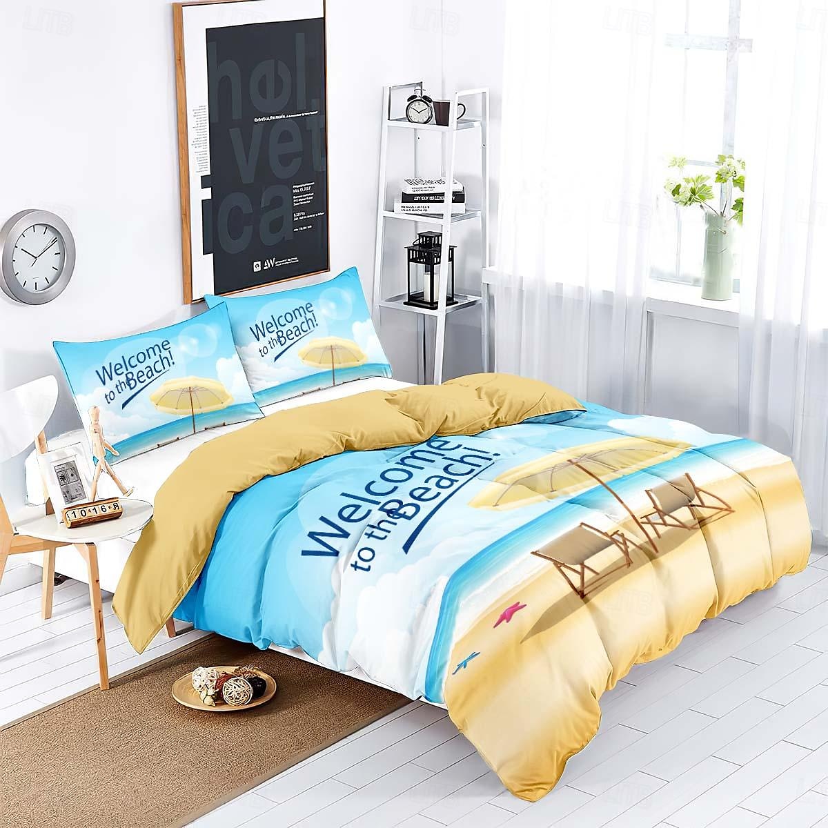 conjunto de 3 peças de capa de edredom de penas para quarto de hotel e quarto de hóspedes conjunto confortável de cama 1 capa de edredom 2 fronhas king confortável e macio conjunto de cama de pelúcia de 2025 por $30.99 –P6