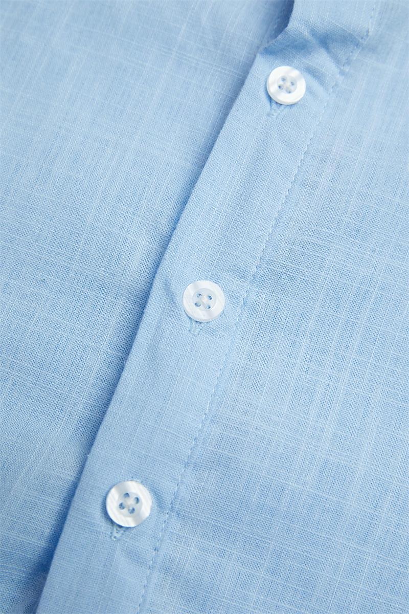 Per uomo Camicia camicia di lino Camicia estiva Abbigliamento mare Camicia con bottoni Liscio Da mare Curise Bianco Rosa Azzurro Manica corta Colletto Estate Primavera Abbigliamento del 2026 a $21.99 –P6