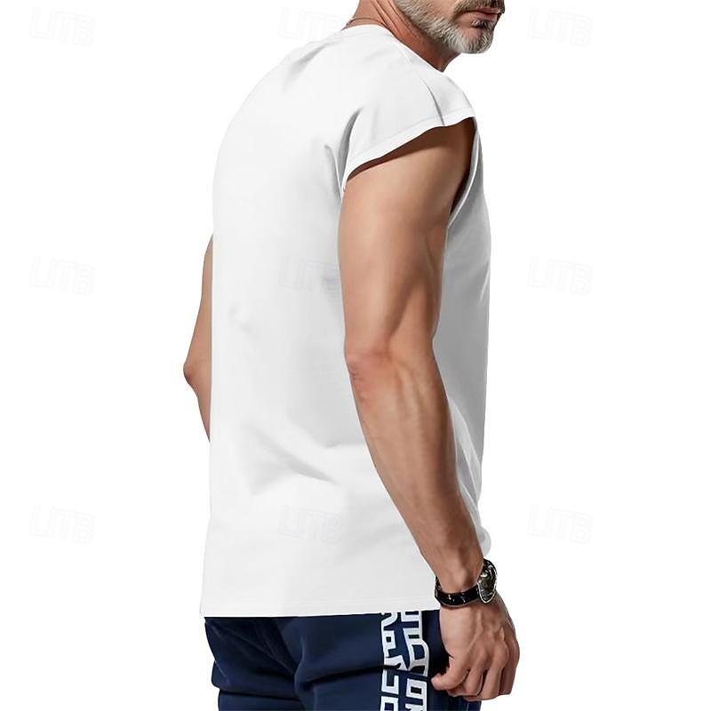 Herren Tank Top Weste Unterhemd Ärmelloses Shirt Ärmellos Rundhalsausschnitt Frühling & Sommer Einfach Mode Designer Basic Urlaub Straße Ausgehen Weiß Wein Dunkelmarine Top T-Shirt für Herren 2025 - $10.99 –P4