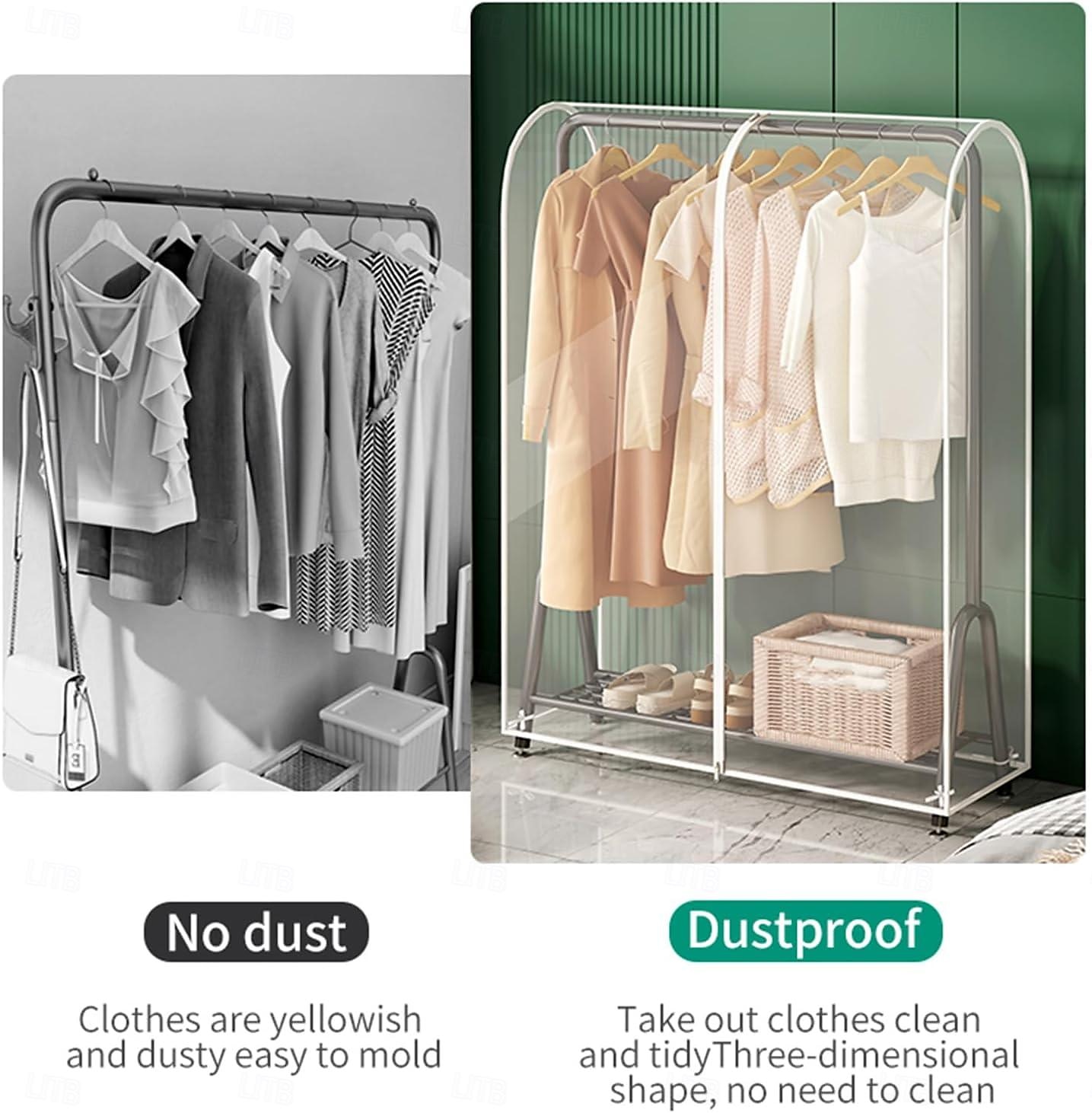 Clear Garment Rack Cover Dustproof Clothes Rack Cover with Zipper Clothes Hanging Rack Cover Clothing Storage Protector Waterproof 2025 - $11.99 –P1