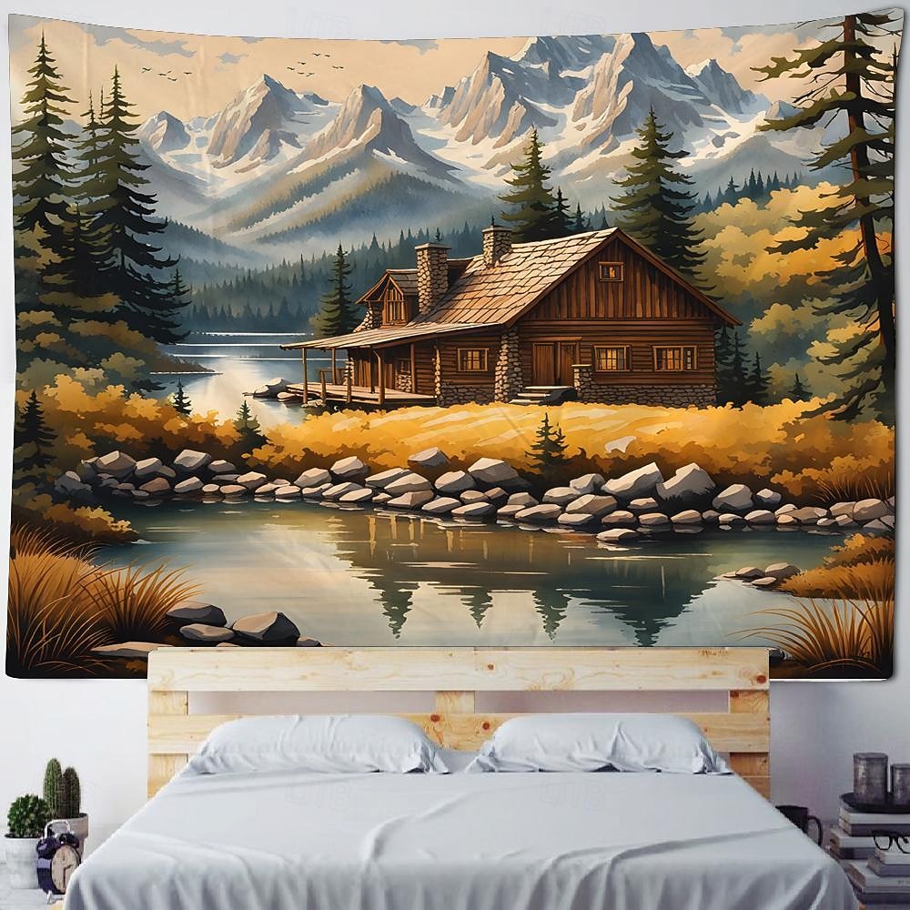 Природа сельской местности вид висит гобелен стены искусства большой гобелен фреска декор фотография фон одеяло занавеска дома спальня гостиная украшения фермерский дом 2026 - $17.99 –P9