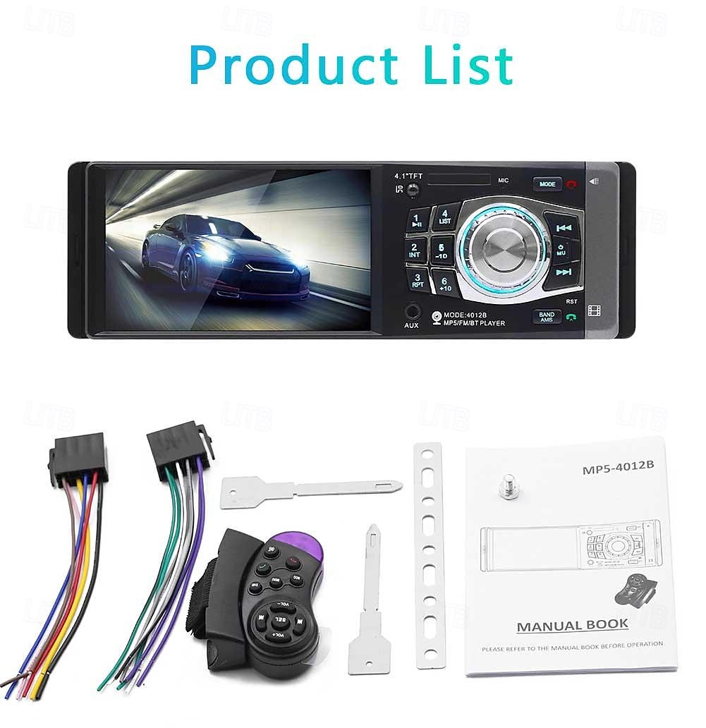 4012B single one din 4 inch car radio mp5 player with FM/SD /USB/ AUX/BT car stereo video 2025 - $96.99 –P2