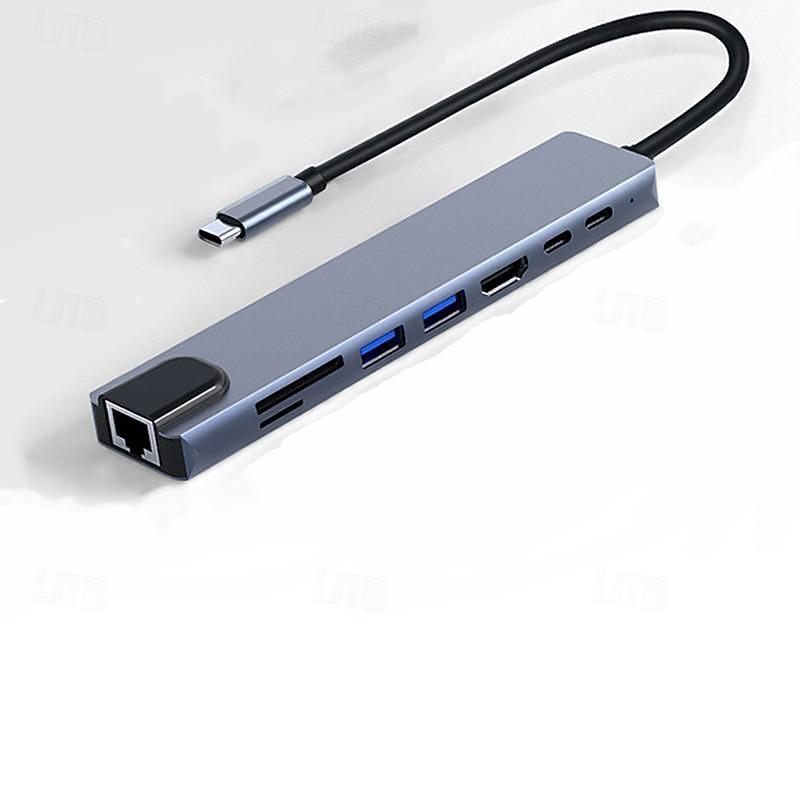 Typ-C8 All-in-One-Dock mit Netzwerkkarte USB3.0-Hub Laptop-Dock-Hub 2025 - $31.99 –P1