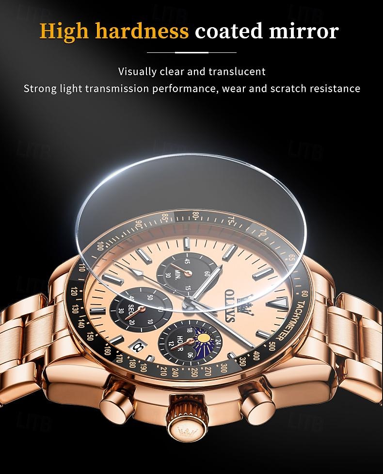 OLEVS Men Quartz Watch Outdoor Fashion Casual Wristwatch Luminous Calendar Waterproof Decoration Steel Watch 2026 - $42.99 –P8