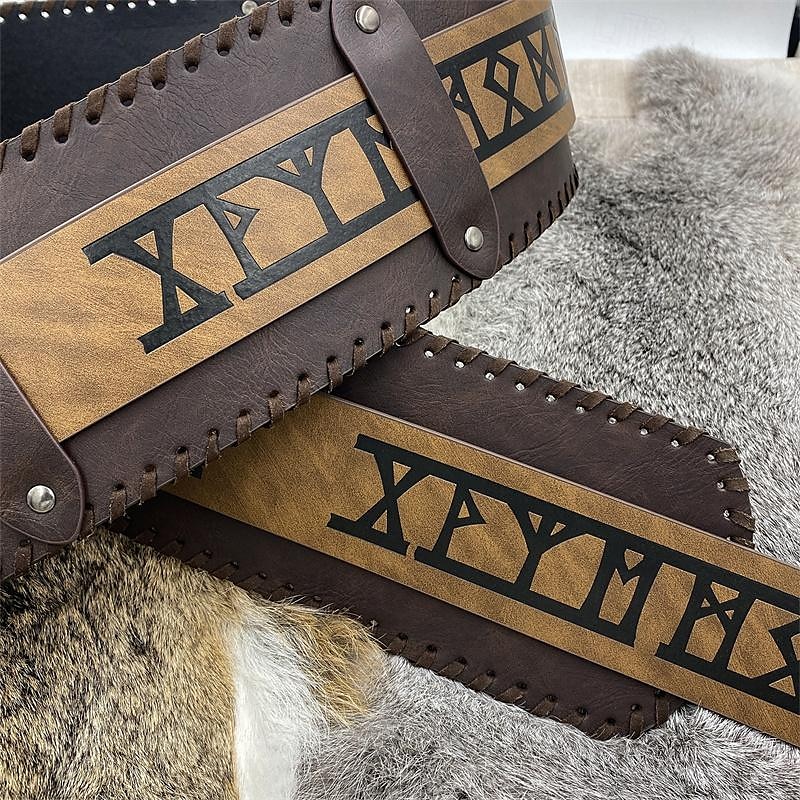 Punk y gótico Medieval Renacimiento Baile de Máscaras Cinturón Vikingo caballero celta Hombre Mujer Unisexo Vikingo Carnaval Mascarada Escenario Feria del Renacimiento LARP Adulto Cinturón 2025 - $32.99 –P12
