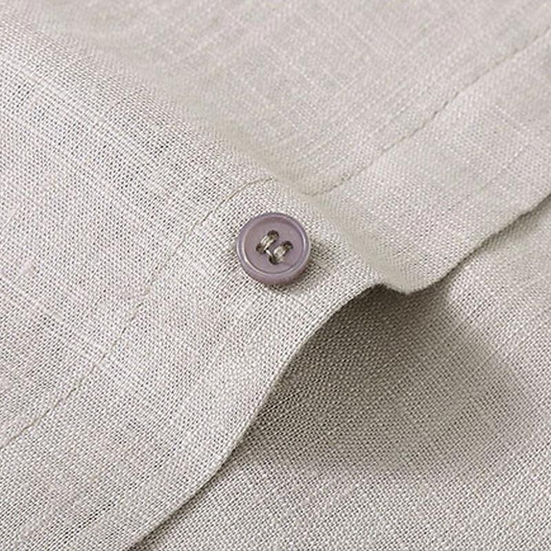 Miesten Paita Pellava paita Rento paita Button Up paita Puuvillainen paita Tavallinen Loma Katu Valkoinen Vaalean harmaa Tumman harmaa Beesi Lyhythihainen Sänkyjen avaus Kesä Vaatetus Painike alas 2025 - $36.99 –P10