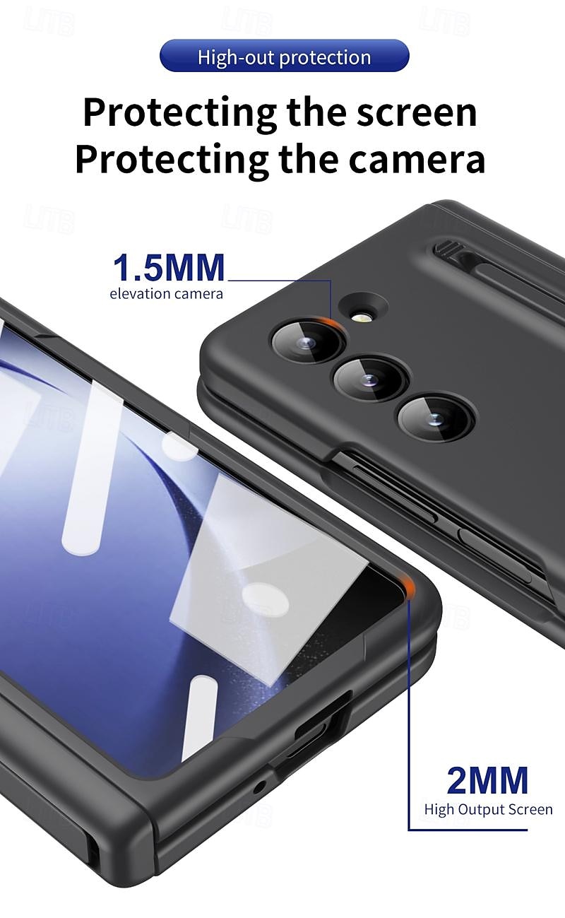 2025年 Samsung Galaxy Z Fold 6 Z Fold 5 Z Fold 4 Z Fold 3用のスタンドホルダーおよびスクリーンプロテクター付きバックカバー、フルボディ保護アーマーPC  コレクション – $31.99 –P10