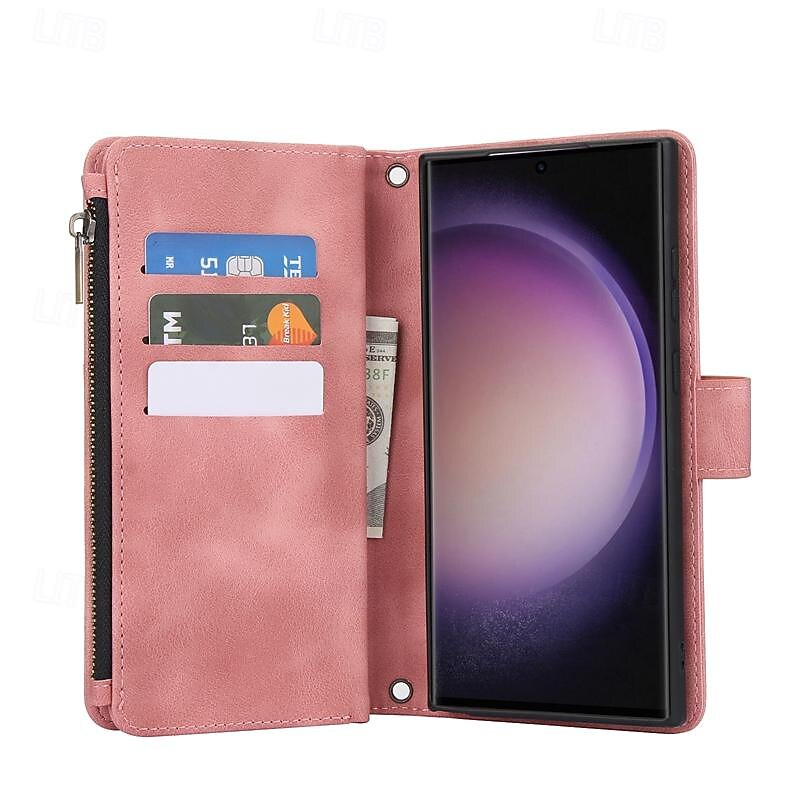 هاتف غطاء من أجل S24 Ultra Plus S23 S22 S21 S20 Ultra Plus FE A55 A35 A25 A15 5G A54 A34 A14 أ 72 أ 73 أ 53 A12 A52 A13 حافظة بطاقة المحفظة مع حامل سحاب حماية كاملة للجسم مكتب  /  الأعمال TPU جلد PU 2025 - $22.99 -P2