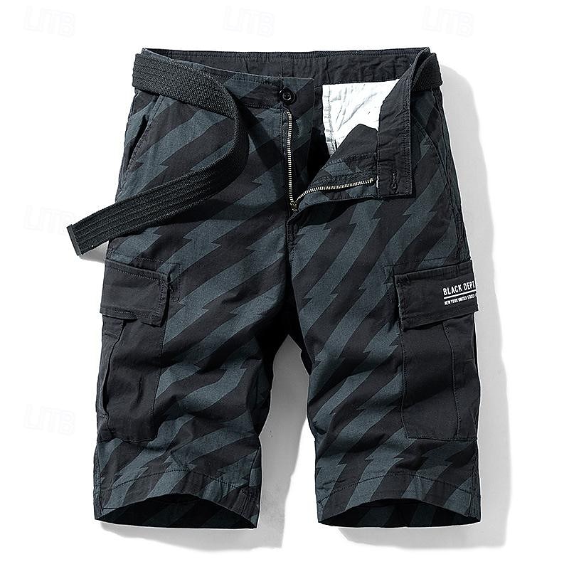 Herre Taktiske shorts Cargoshorts Shorts Knapper Multi lomme Stripe Anvendelig Knelengde utendørs Daglig Camping & Vandring Mote Klassisk Svart Militærgrønn 2025 - $35.99 –P6