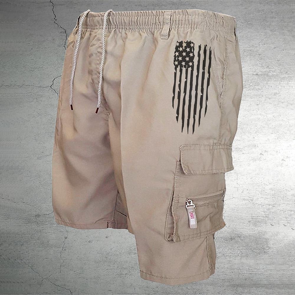 Homens Shorts táticos Bermuda Cargo Calção Com Cordão Cintura elástica Bolso multi Bandeiras Vestível Comprimento do joelho Ao ar livre Diário Acampar e Caminhar Moda Clássico Verde Tropa Azul Marinha de 2025 por $18.99 –P3