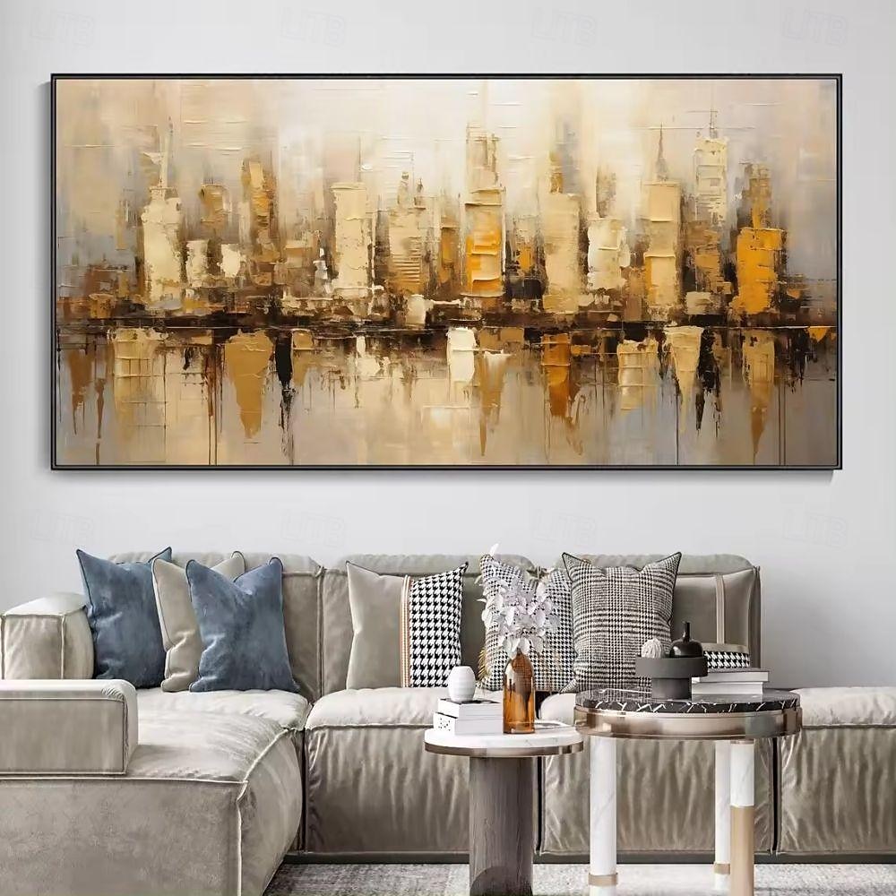 dipinto a olio fatto a mano su tela decorazione artistica da parete moderna architettura urbana astratta per soggiorno decorazioni per la casa pittura senza cornice arrotolata non stirata del 2025 a $54.99 –P2