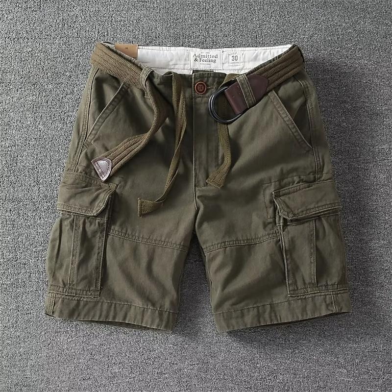 Men's Tactical Shorts Cargo Shorts Shorts Buttons Drawstring Multi Pocket Plain Wearable Short Outdoor Daily Camping & Hiking Fashion Classic Black White 2025 - $26.99 –P10