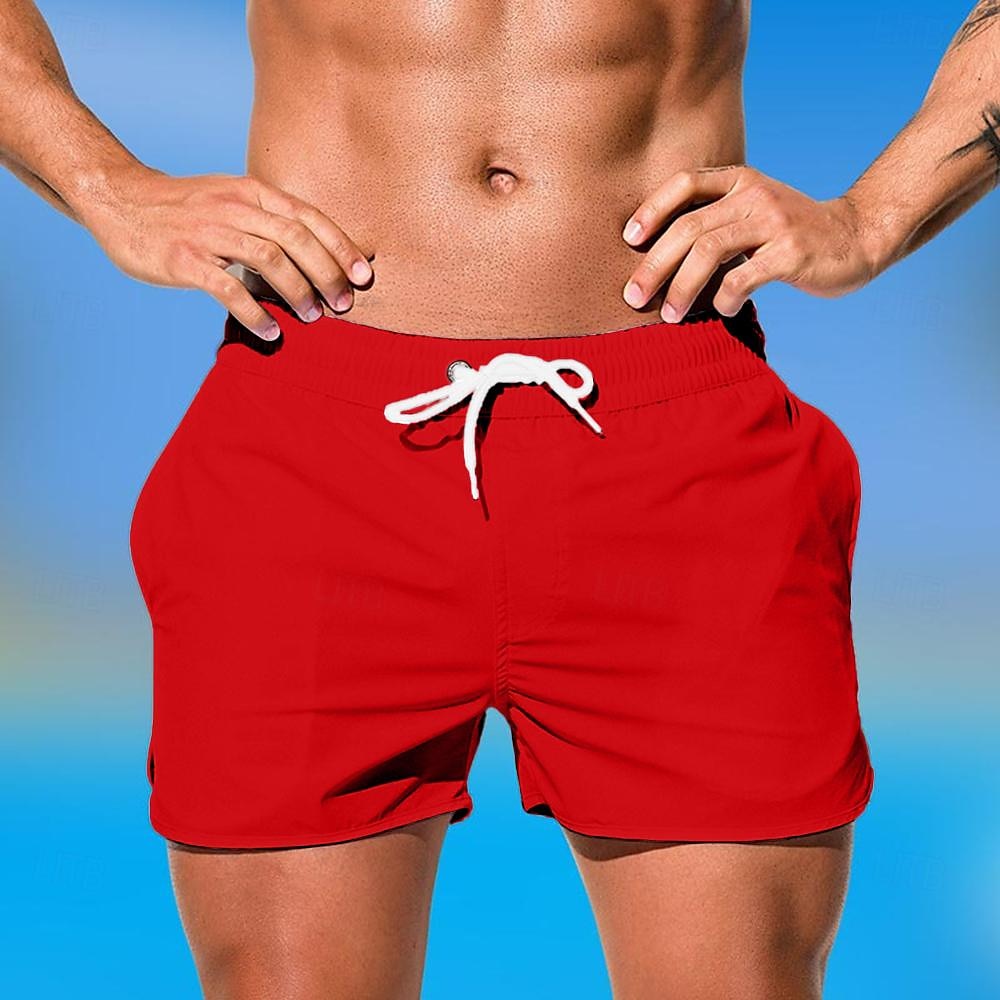 Homens Bermuda de Surf Shorts de Natação Calção Justo de Natação Com Cordão Cintura elástica Tecido Conforto Secagem Rápida Curto Feriado Praia Final de semana Moda Casual Preto Branco Micro-Elástica de 2025 por $10.49 –P9