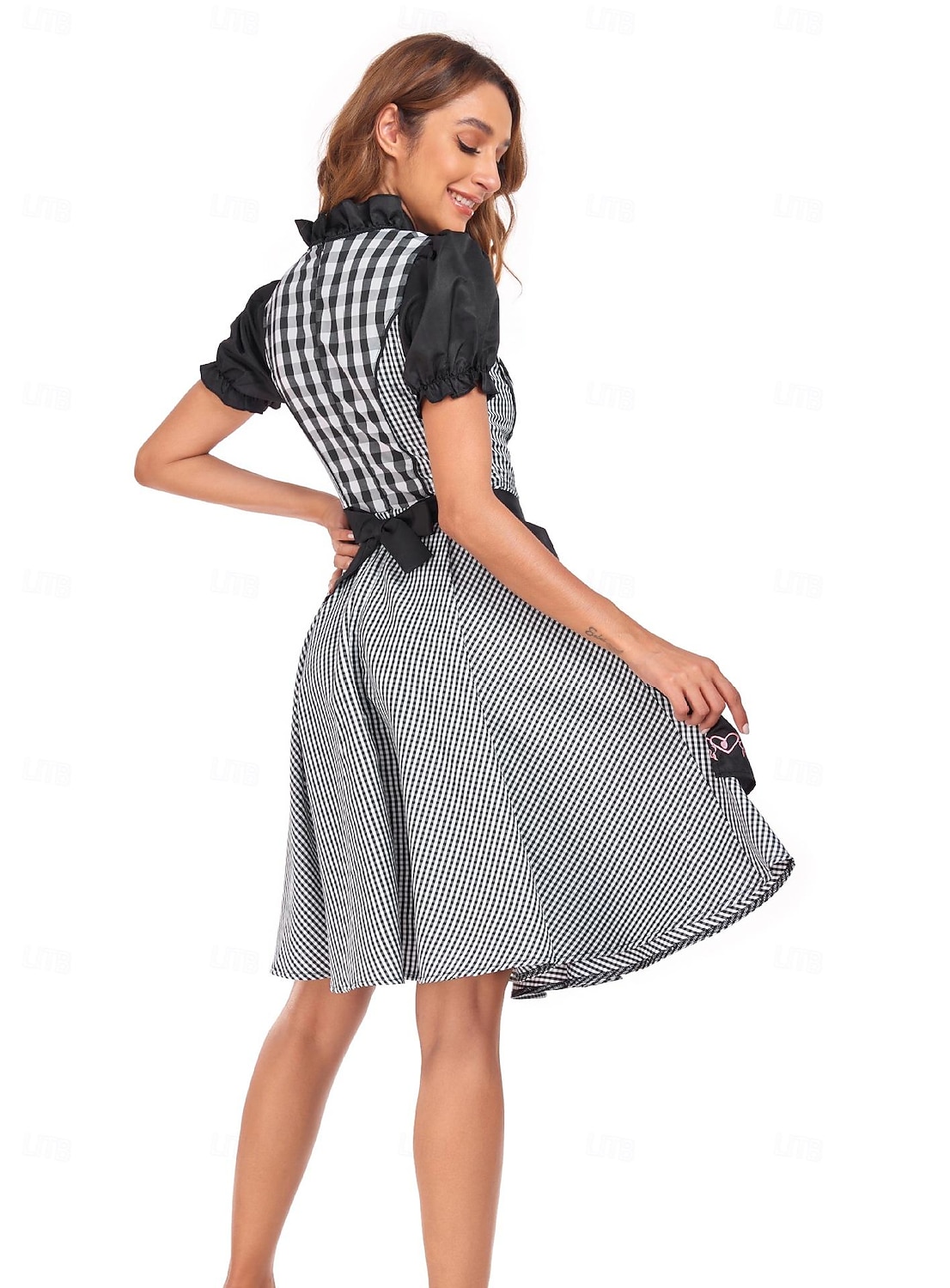 Oktoberfest Šaty Dámské šaty Trachtenkleader Oktoberfest / pivo Bavorský Bavorský Tradiční kostýmní šaty Louky Dámské Tradiční Styl Tkanina Šaty Zástěra (70 cm) 2026 - $37.99 –P3