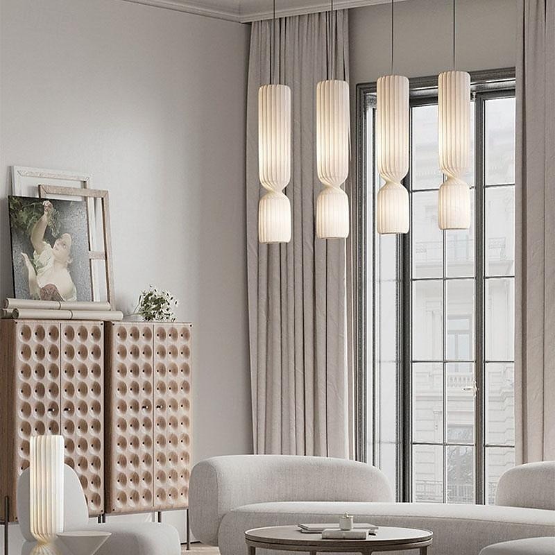 led-hanglamp 3-kleurig licht 25cm 1-licht zijde stof vintage kunst hanglamp voor keukeneiland café bar boerderij 110-240v 2025 - $499.99 –P11
