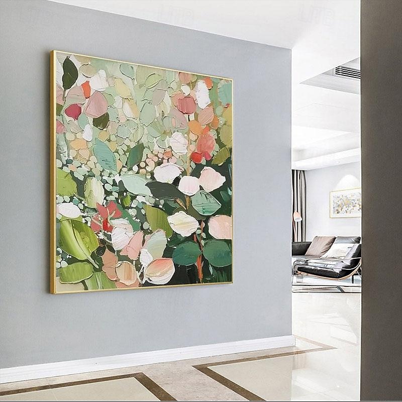 handmåla stor original blomma oljemålning på duk abstrakt blommålning boho akryl blomkonst stor väggkonst modern anpassad vardagsrumsinredning utan ram 2025 - $108.99 –P5