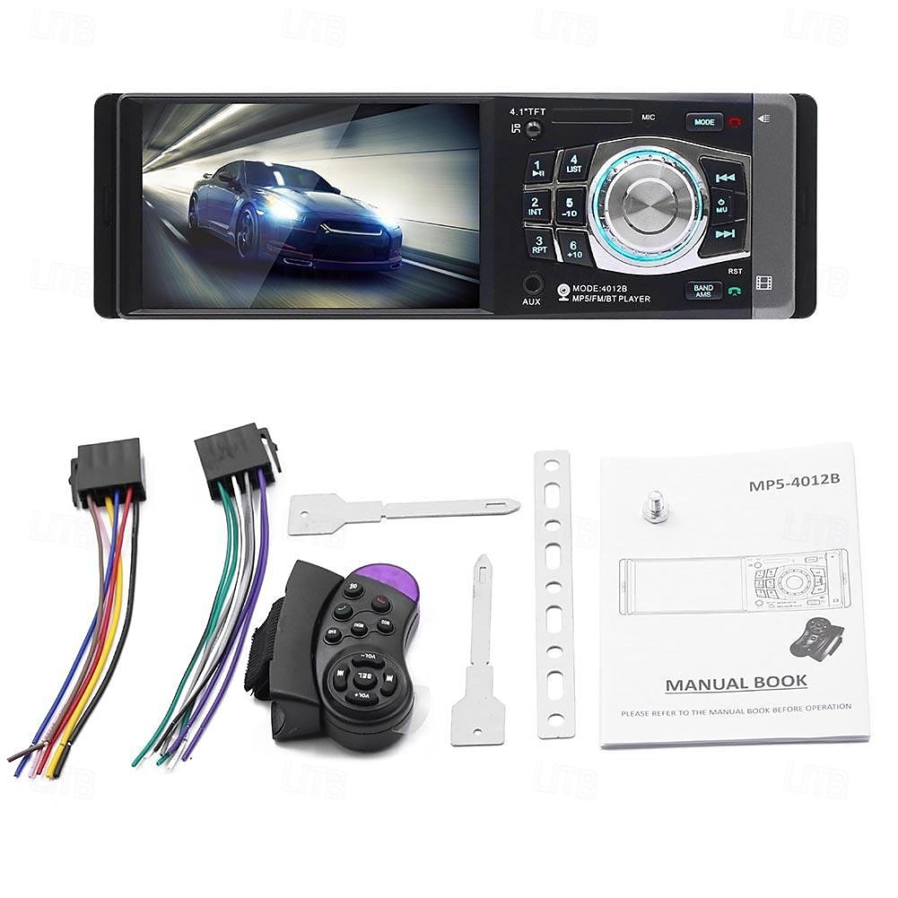 4012B single one din 4 inch car radio mp5 player with FM/SD /USB/ AUX/BT car stereo video 2025 - $96.99 –P1