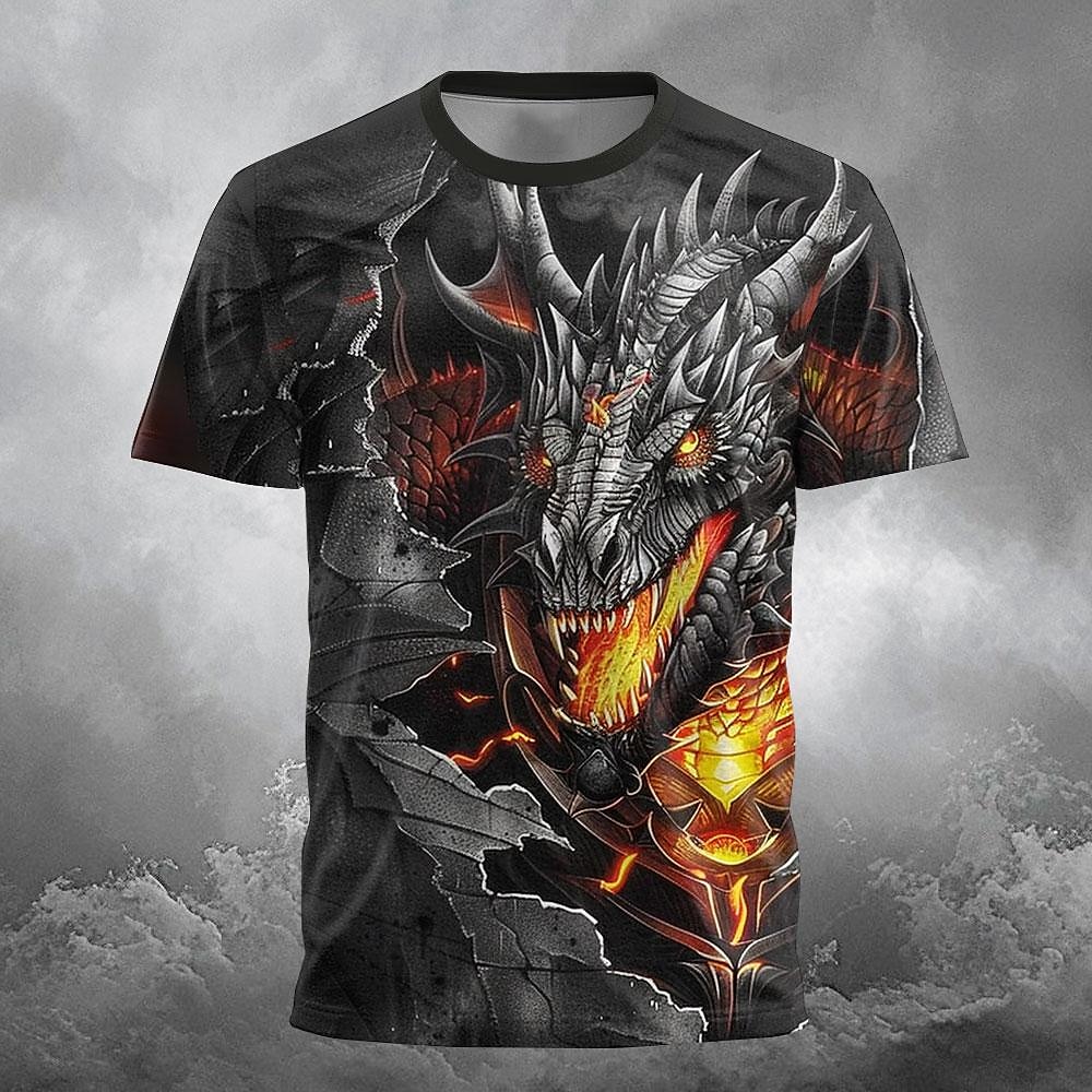 Hombre Dragón Camiseta Manga Corta Camiseta Impresión 3D Cuello Barco Camisa Design Gótico Fiesta Calle Casual Negro 1 Negro Verano Primavera Ropa S M L XL XXL XXXL 2025 - €14.39 –P1