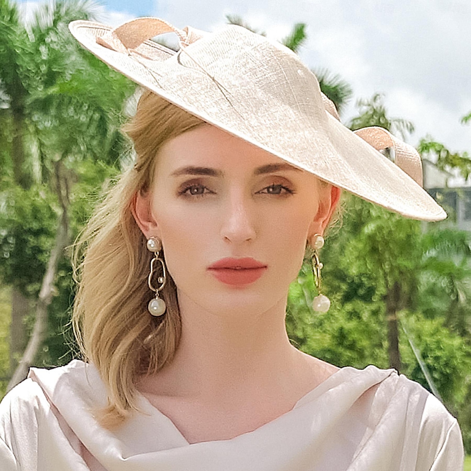 pannebånd hatter lin bowler / cloche lue bøtte lue solhatt bryllup teselskap elegant bryllup med fjær sløyfe hodeplagg hodeplagg 2025 - $50.99 –P3