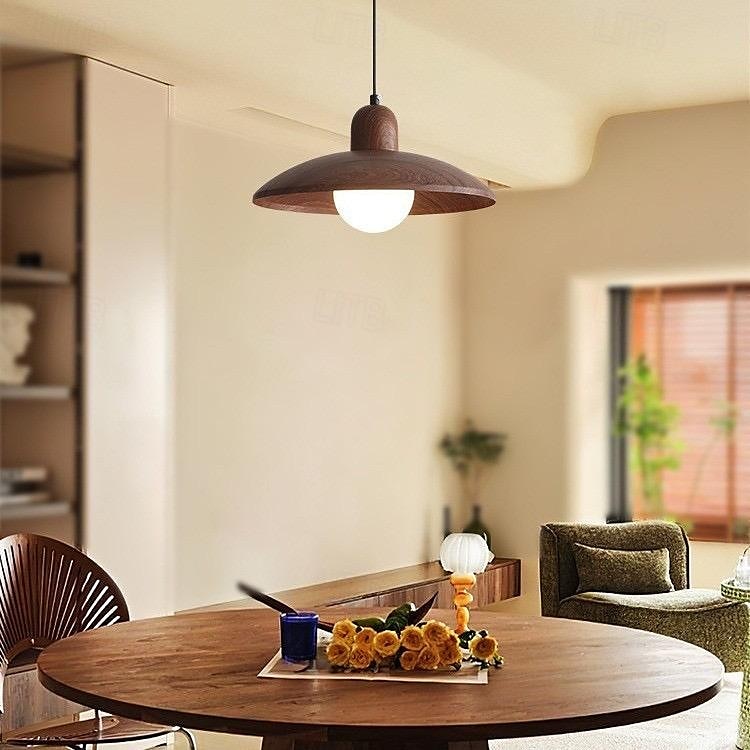 LED Pendant Light Warm White 30cm 1-Light Retro Wooden Chandelier Creative Personality Pendant Lantern Light Design Modern Minimalist Hanging Lamp G9 Hanging Lighting Fixtures Corridor Bar Study Living Room 110-240V 2025 - $160.99 –P3