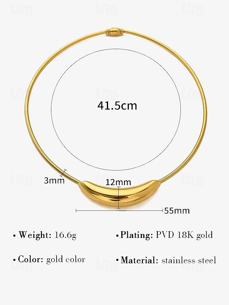 Women's Minimalist Gold-Tone Collar Necklace in Stainless Steel with Gold PVD Plating 2025 - $14.99 –P3