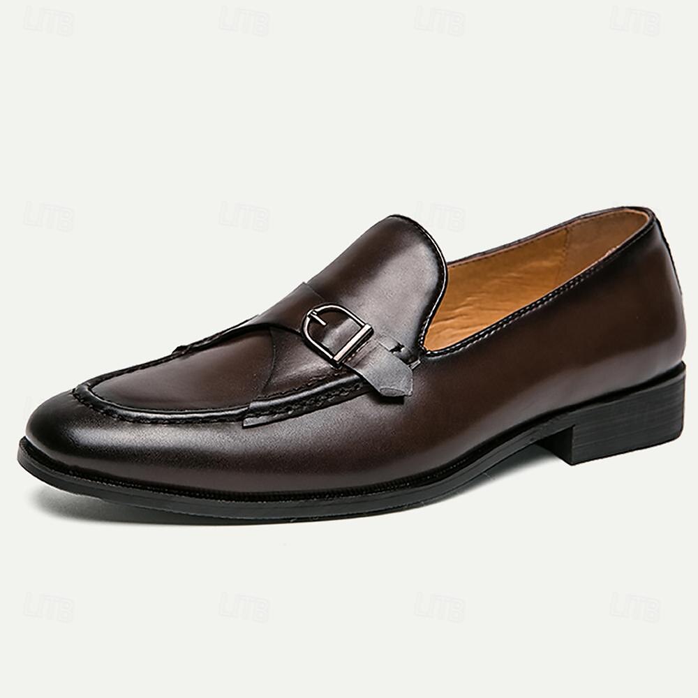 chaussures à sangle de moine marron pour hommes - chaussures habillées élégantes à boucle en cuir pour tenue formelle et décontractée de 2025 ? $54.99 –P2
