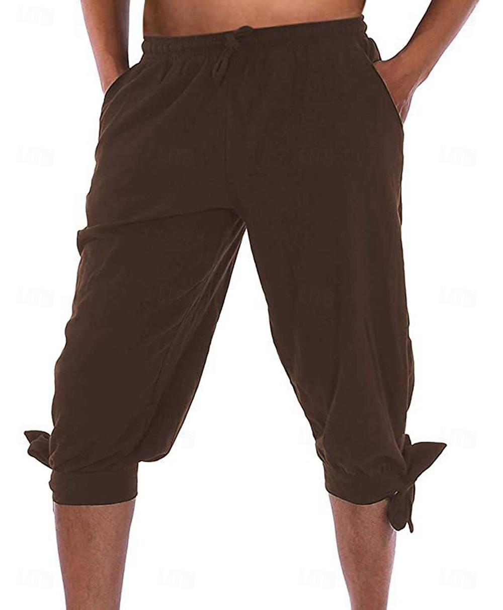 Retro Vintage Medieval 17th Century Masquerade Pirate Pants Viking Solid Color Fancy Dress Men's Pirate Fantasy Masquerade Party / Evening Adults' Pants 2026 - $21.99 –P2
