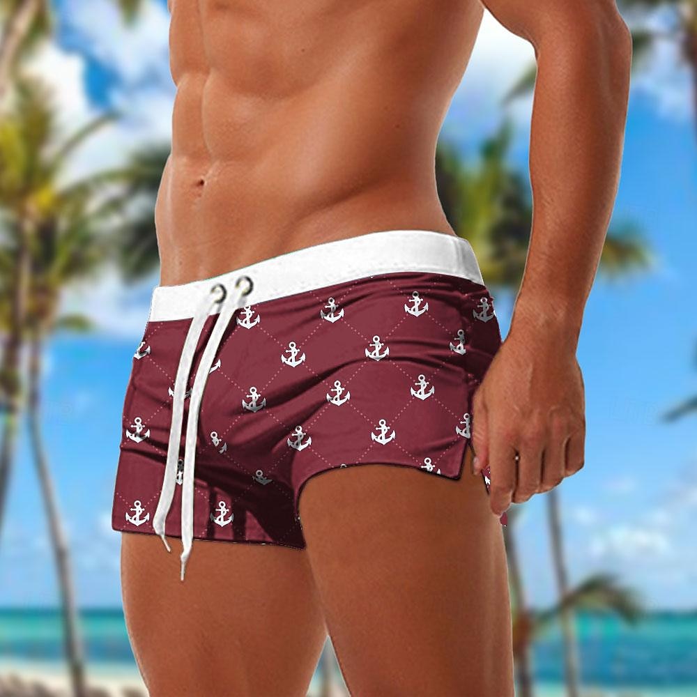 Men's Anchor Swimming Trunks Board Shorts Swim Shorts Mid Waist Fashion Designer Surfing Holiday Beach Pocket Drawstring Elastic Waist Designer Clothing Apparel 2025 - $19.99 –P6