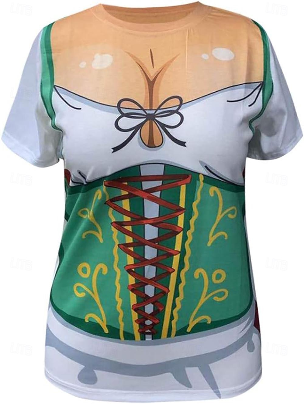 Trička Lederhosen 3D Bavorský Pouliční styl Trička Grafika pro Dámské Dospělé 3D tisk pro Karneval Pivo Oktoberfest Párty Běžné / Denní 2026 - $17.49 –P2