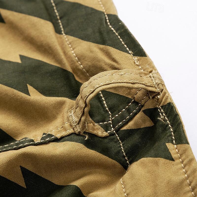 Herre Taktiske shorts Cargoshorts Shorts Knapper Multi lomme Stripe Anvendelig Knelengde utendørs Daglig Camping & Vandring Mote Klassisk Svart Militærgrønn 2025 - $35.99 –P10