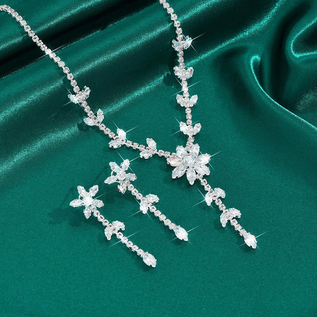Jewelry Set 3pcs Rhinestone Alloy Earrings Necklace Women's Elegant Vintage Fashion Geometrical Geometric Jewelry Set For Wedding Party Anniversary 2025 - $16.99 –P2