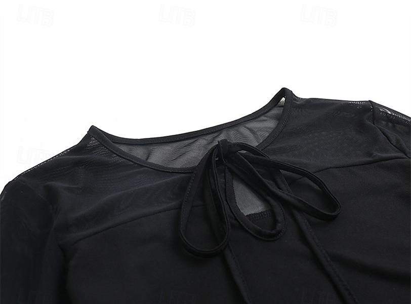 Latinamerikansk dans Topp Ren Färg Tvinning Tyll Dam Prestanda Träning Ärmlös Hög Polyester 2025 - $28.99 –P3